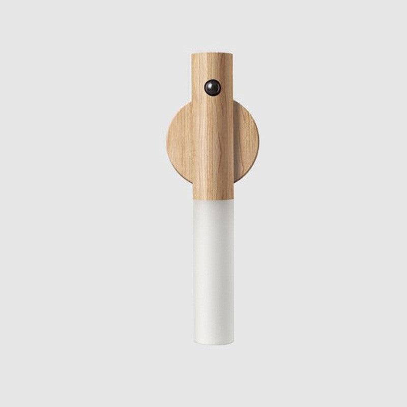 Lampe Mural à Détection Kurious en Frêne - Bois et Verre de Haute Qualité, Éclairage Nocturne Minimaliste