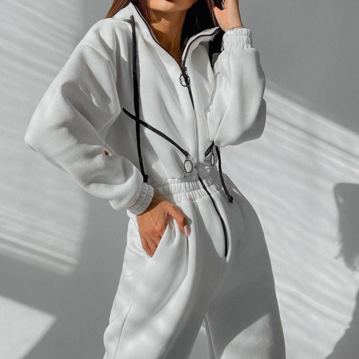 Jumper femme Kylia en Blanc raffiné - Silhouette flatteuse et polaire douce t