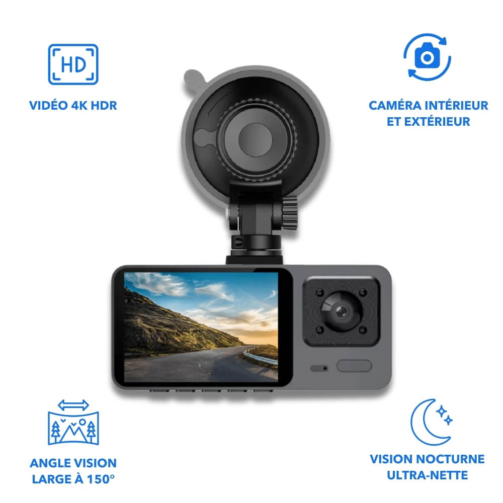 Caméra La DashCam Elite 4K avec enregistrement nuit de haute qualité pour une visibilité optimale