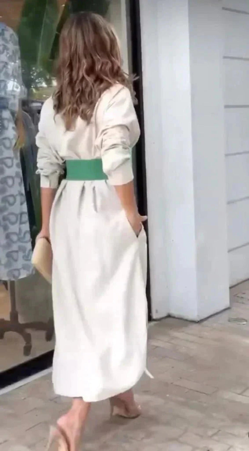 Robe La Lisa bicolore de luxe en tissu polyester pour femme élégante