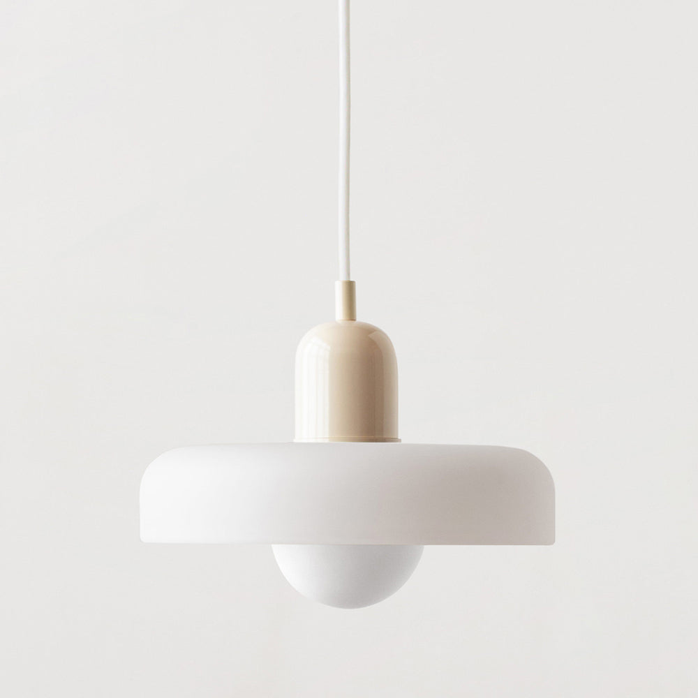 Suspension Bauhaus en Verre Coloré Blanc - Lustre Moderne et Élégant travel b