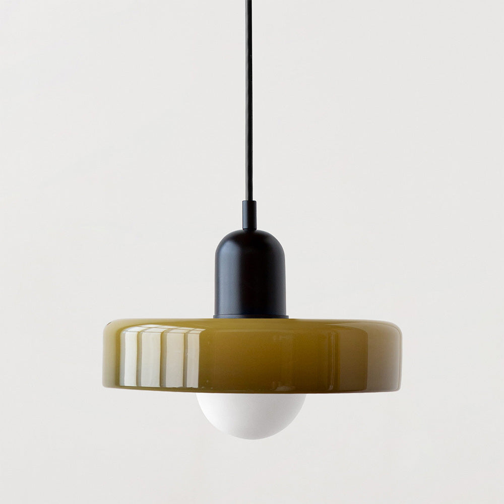 Suspension Bauhaus en Verre Coloré Vert - Luminaire Design Moderne travel bot