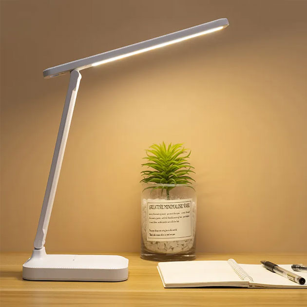 Lampe de bureau LED sans fil pliable et tactile pour un confort oculaire optimal
