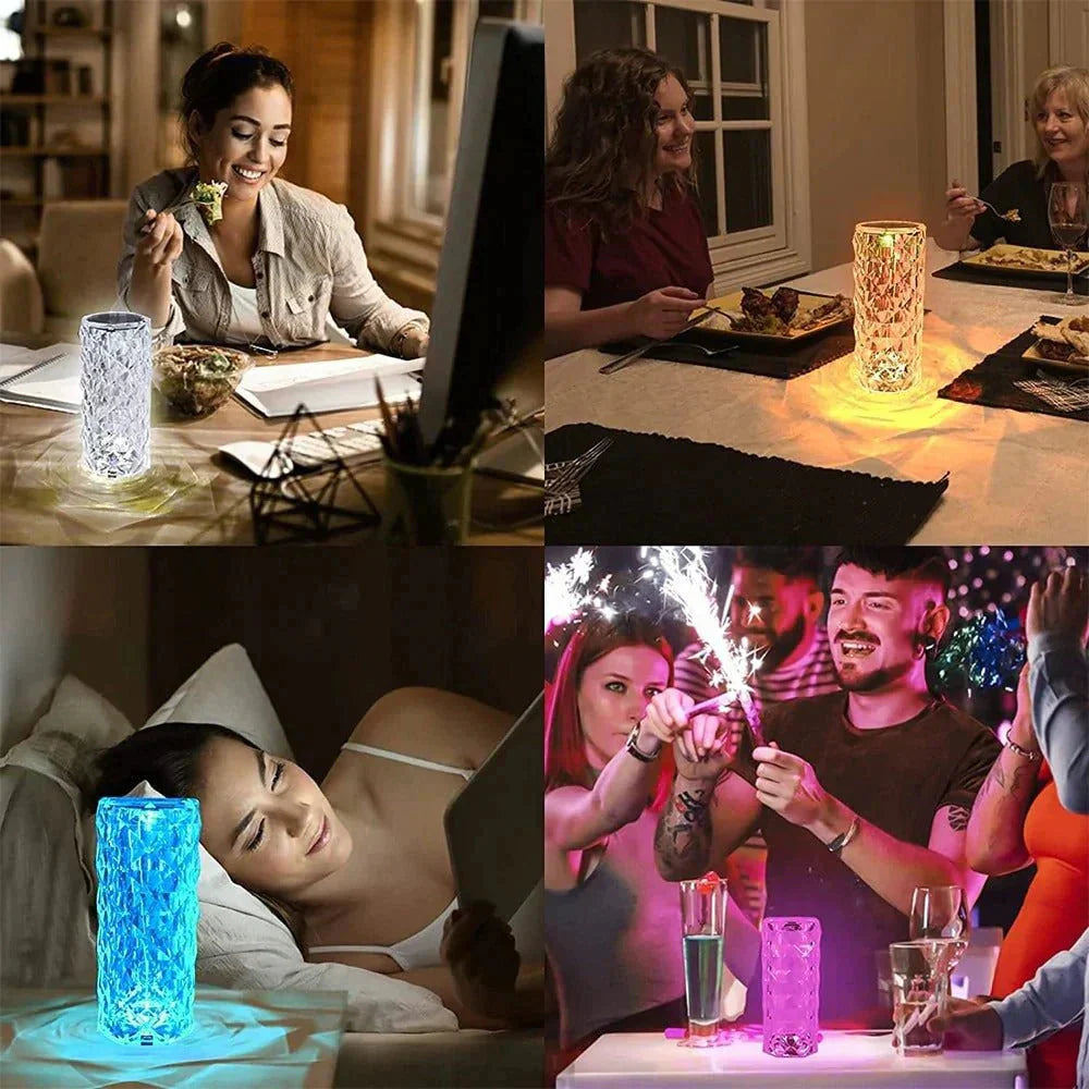 Lampe cristal élégante créant une ambiance chaleureuse et intime travel bottl