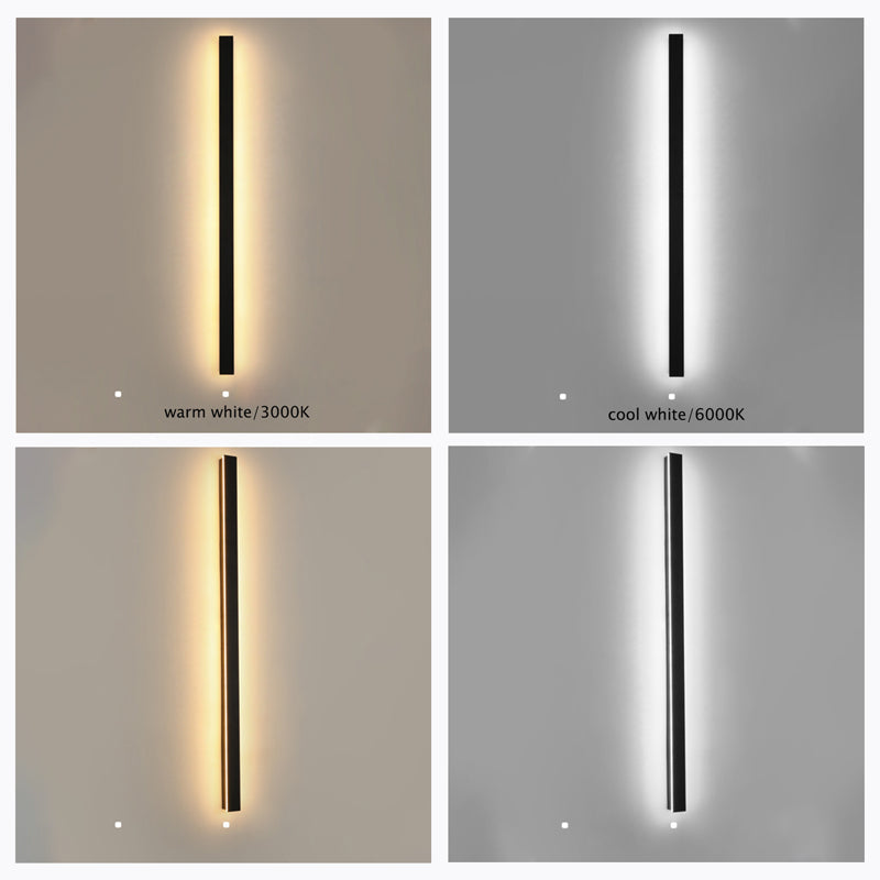 Lampes murales LED modernes en métal noir pour éclairage extérieur élégant et économe en énergie