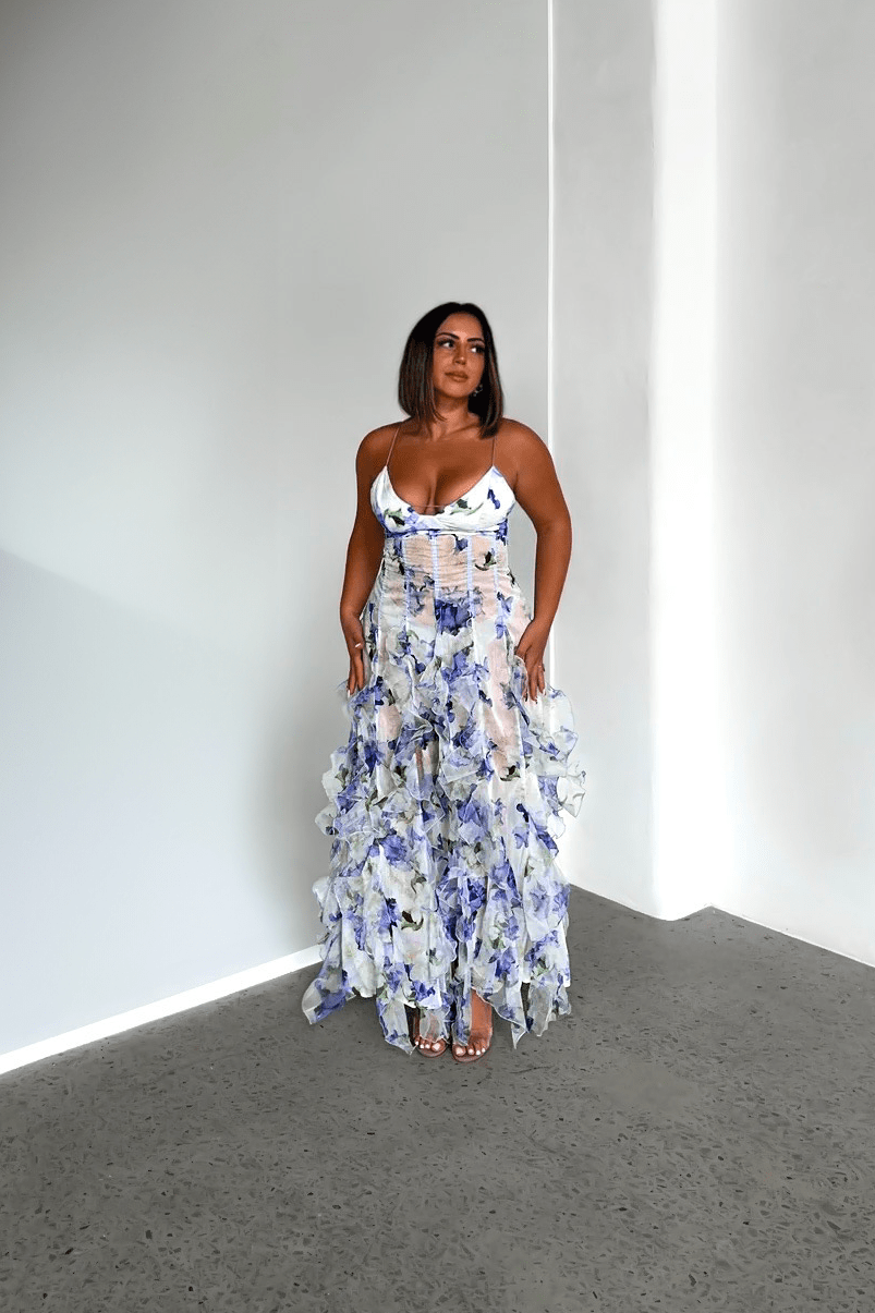 Robe florale sans manches Layla pour femmes - Design floral et silhouette flatteuse