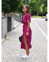 Liora | Abito midi con scollo a V e stampa floreale