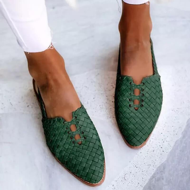 Chaussures pantoufles pour femmes modernes Vert souples et élégantes