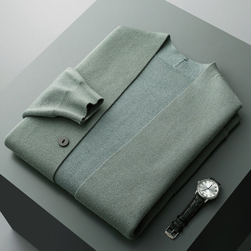Cardigan Loïc en laine mérinos avec accents luxueux et coupe ajustée