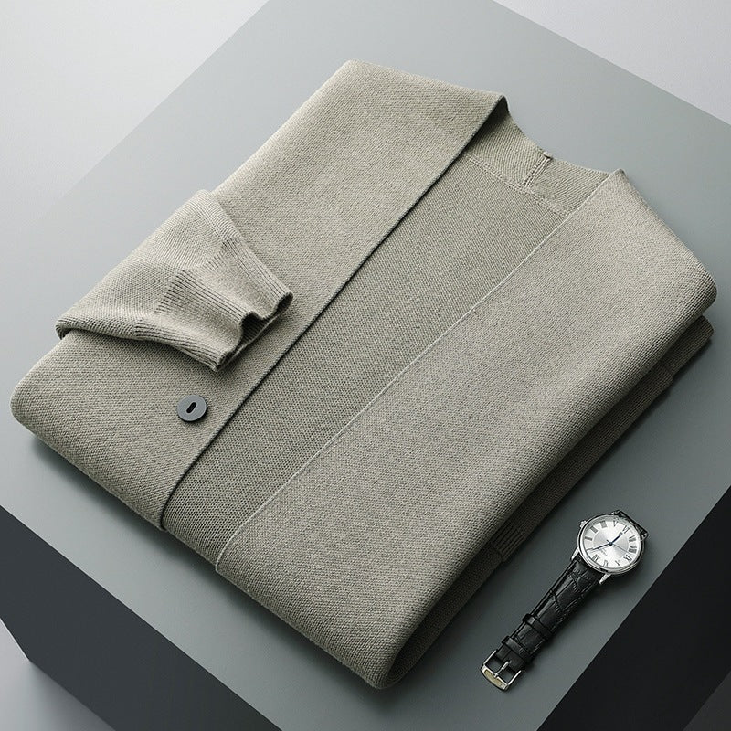 Cardigan Loïc en laine mérinos avec accents luxueux et coupe ajustée