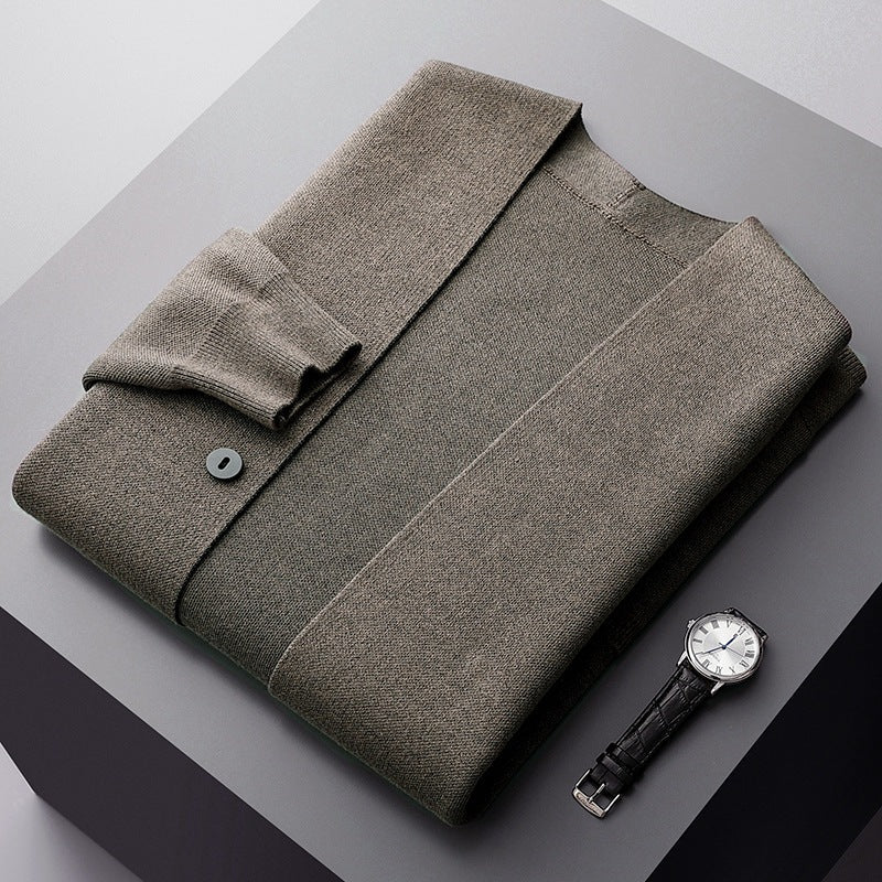 Cardigan Loïc en laine mérinos avec accents luxueux et coupe ajustée