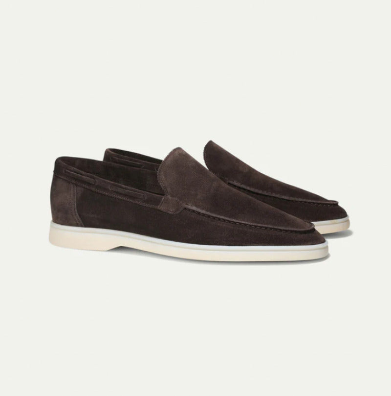 Mocassins en daim véritable Brun foncé pour un style classique et distingué t