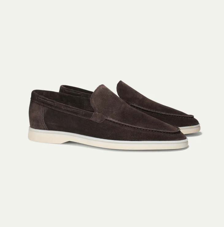 Mocassins en daim véritable Brun foncé pour un style classique et distingué t