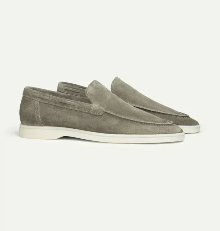Mocassins en daim véritable Vert olive pour une touche de couleur élégante tr