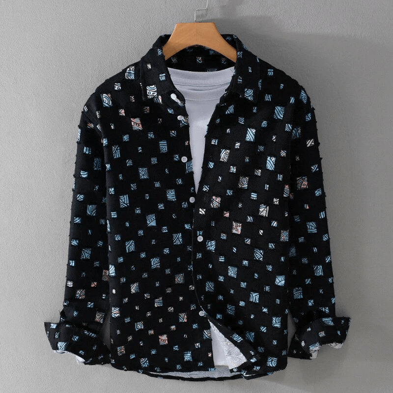 Chemise en jean Lucas en denim robuste, style décontracté et élégant - Noir t