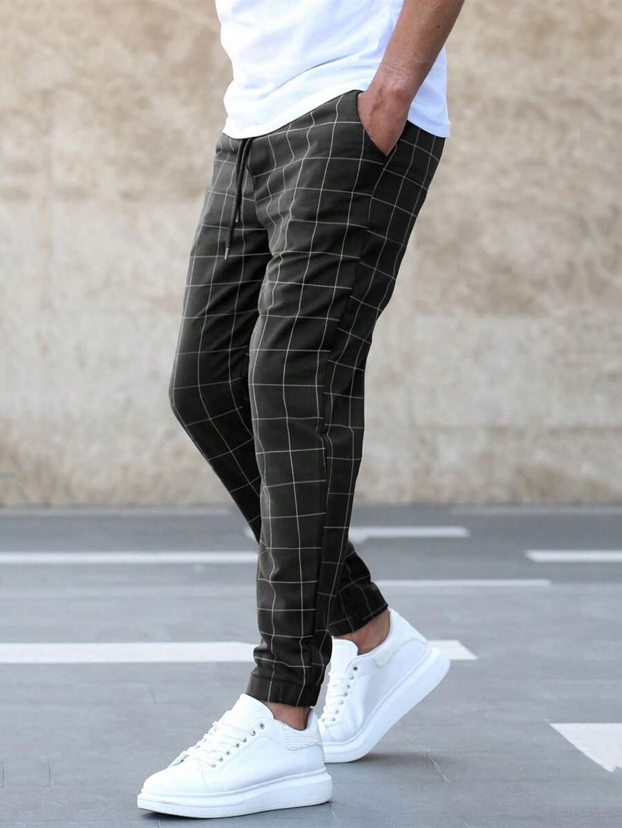 Pantalon à motif quadrillé Luce pour homme, confort luxe et sophistication moderne