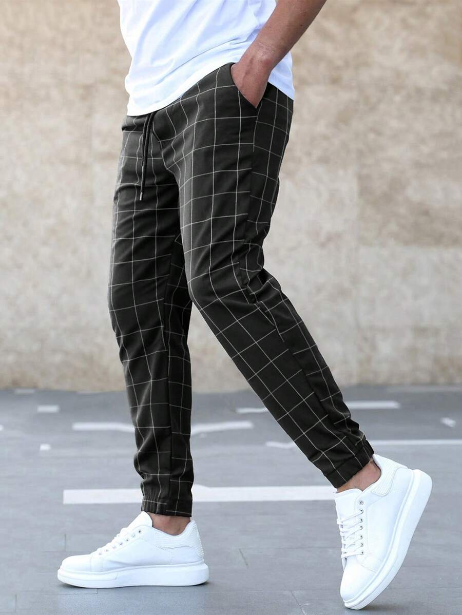 Pantalon à motif quadrillé Luce pour homme, confort luxe et sophistication moderne