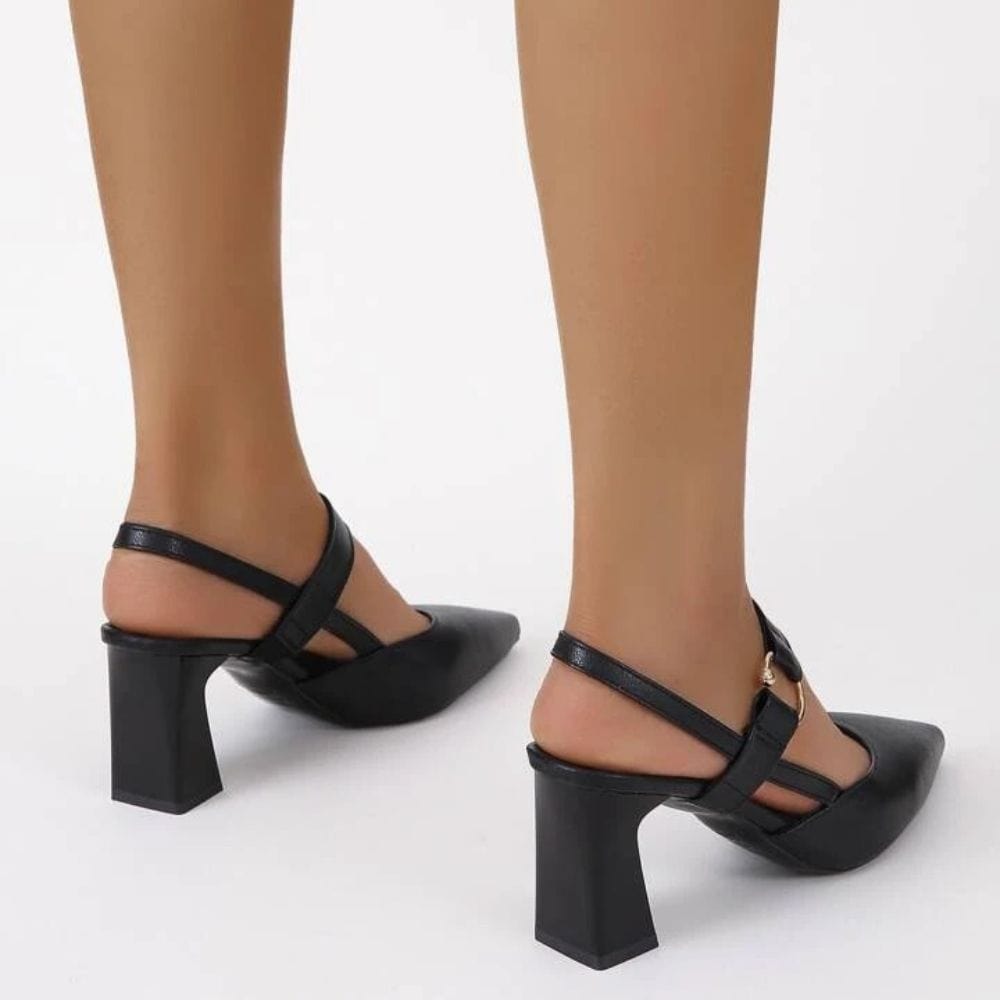 Sandales à Talons Hauts Élégantes Luisa en Noir - Confort Élégant et Élégance Moderne