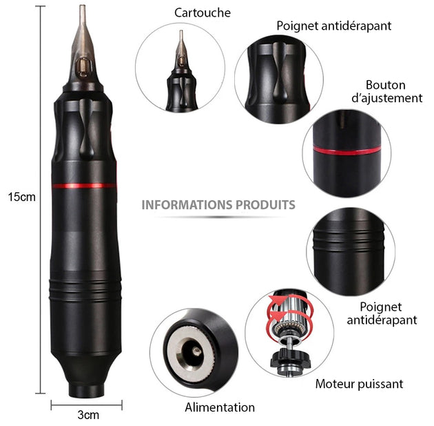 Machine à tatouage professionnelle idéale pour les débutants travel bottle le