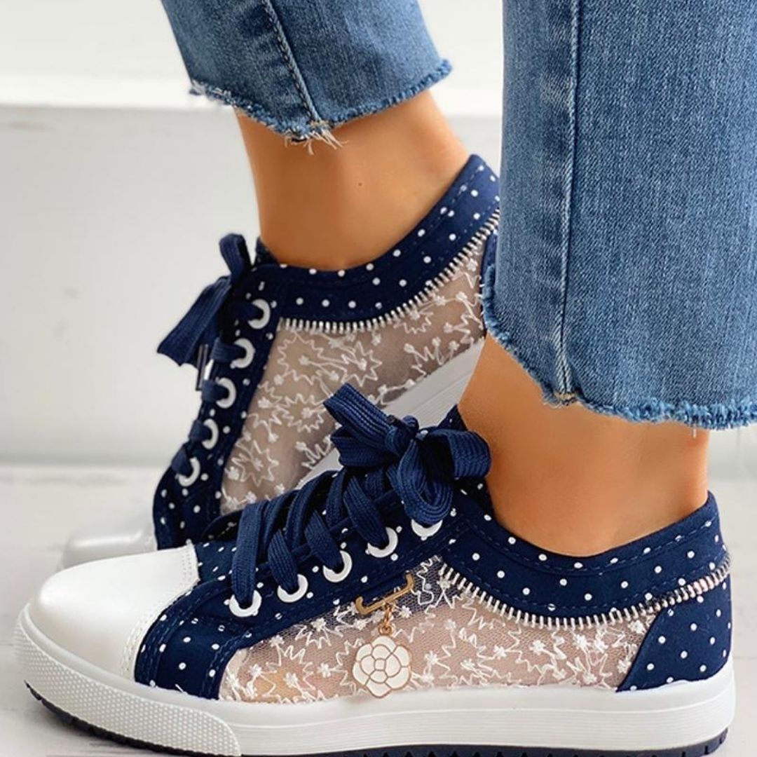 Baskets décontractées en maille Bleu marine - Confort ultime et design moderne pour femmes élégantes