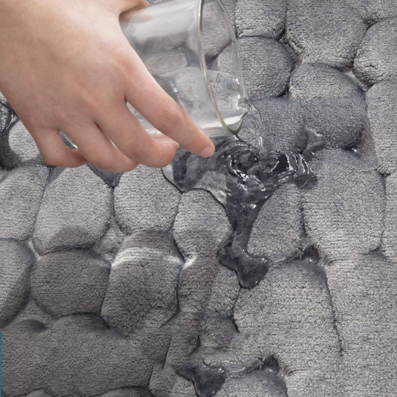 Tapis de bain antidérapant absorbant l'eau en mousse mémoire pour confort des pieds