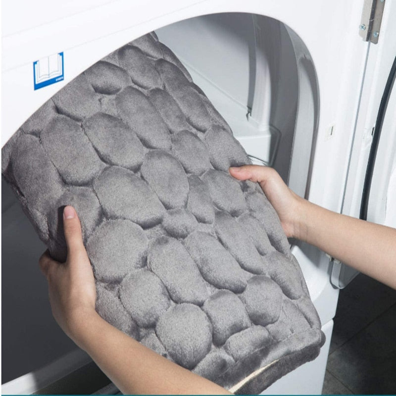 Tapis de bain antidérapant absorbant l'eau en mousse mémoire pour confort des pieds