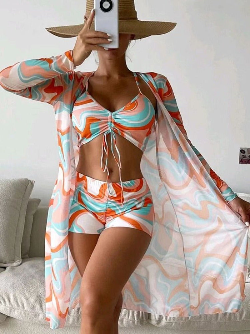 Maillot de Bain Élégant Pièces - Trio de Maillot Tissu Lycra le