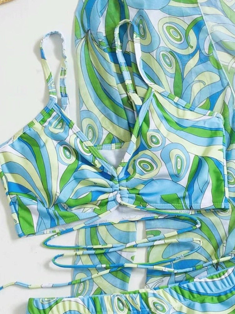 Maillot de Bain Élégant Pièces - Trio de Maillot Tissu Lycra le