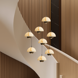 Lustre d'escalier en marbre naturel 8 têtes