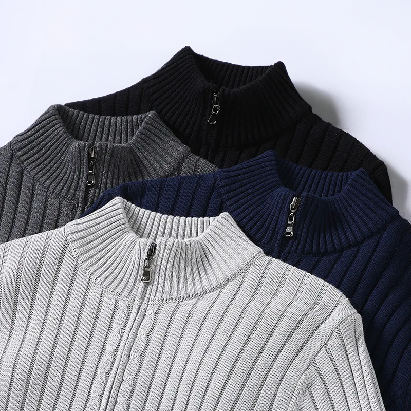 Cardigan Zippé Massimo pour Homme en laine shetland, confort raffiné et design contemporain