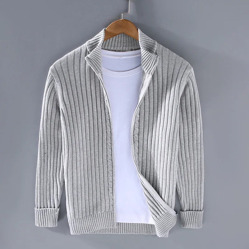 Cardigan Zippé Massimo pour Homme en Gris clair, confortable et élégant pour un look moderne