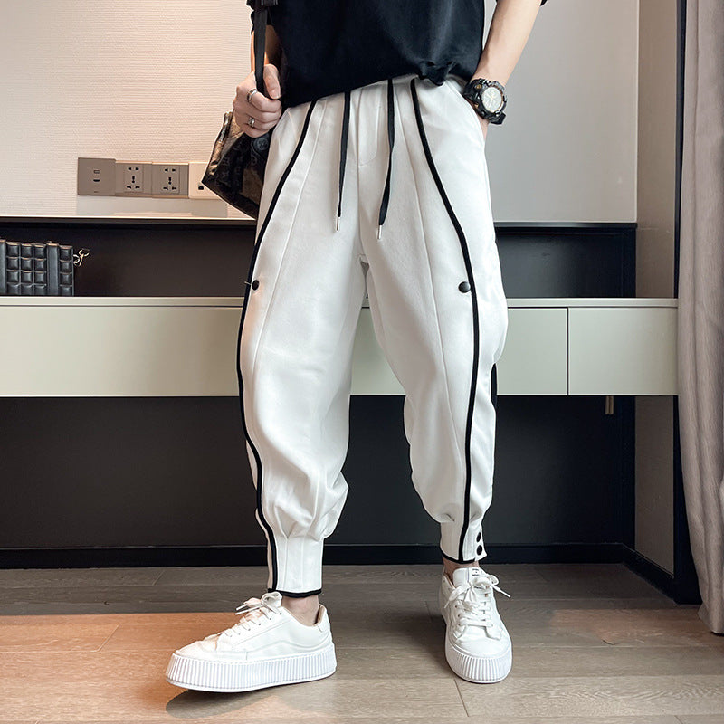 Jogging Hype Fuselé en velours coton Blanc - Mode masculine tendance et coupe fuselée