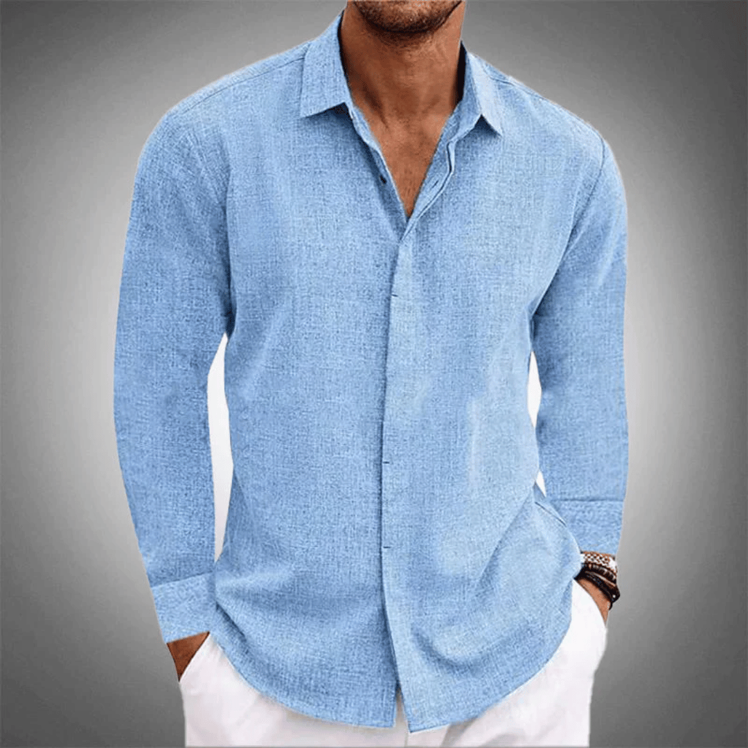 Chemise en lin Maurino Bleu horizon - Style élégant pour une élégance quotidienne