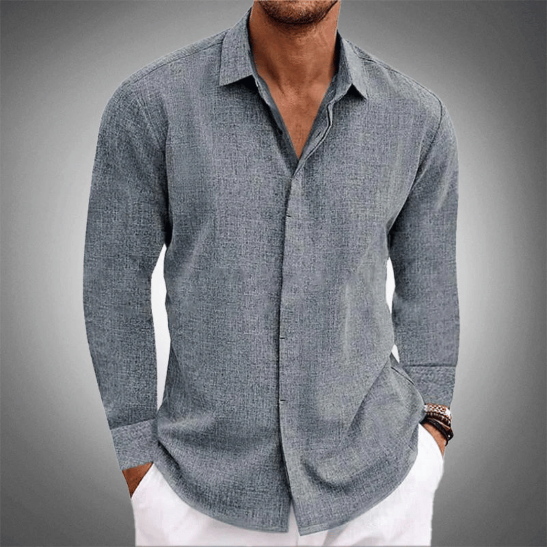 Chemise en lin Maurino Gris orage - Mode haut de gamme pour une élégance quotidienne