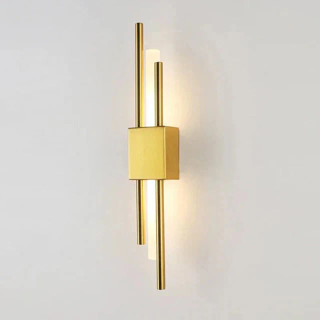 Applique Murale LED Moderne en Aluminium avec Prise L-Or - Éclairage LED Chaleureux