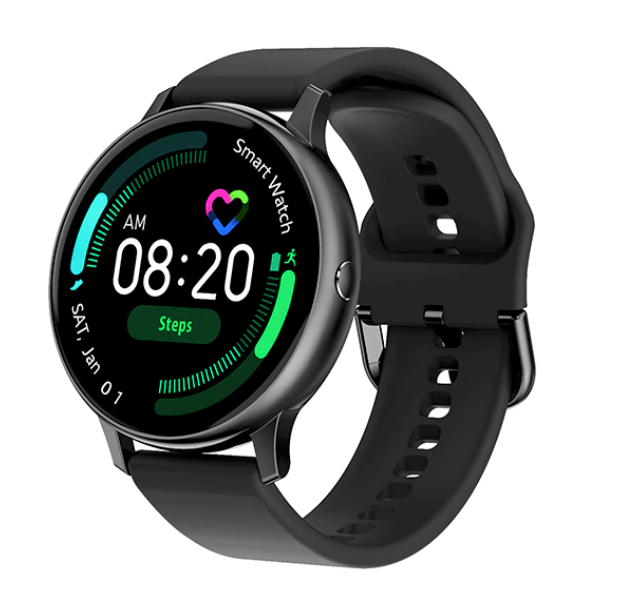 Montre connectée intelligente pour Femme et Homme - Noir Neo - Suivi santé, Modes sportifs, Écran tactile couleur