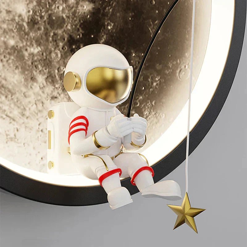 Lampe Murale LED Lune MoonBeam Noir - Éclairage Ambiance Moderne et Original dog