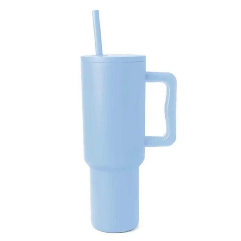 Mug Isotherme avec Paille - Gourde.2L Bleu en Acier Inoxydable Sans BPA | Hydratation Pratique