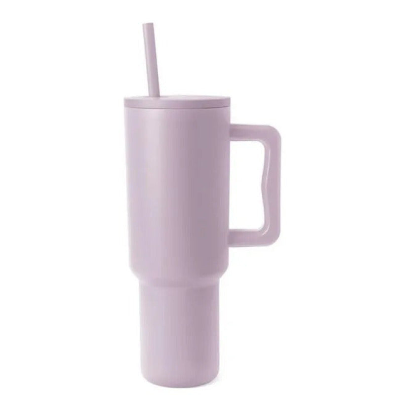 Mug Isotherme avec Paille - Gourde.2L Violet en Acier Inoxydable Sans BPA | Hydratation Pratique