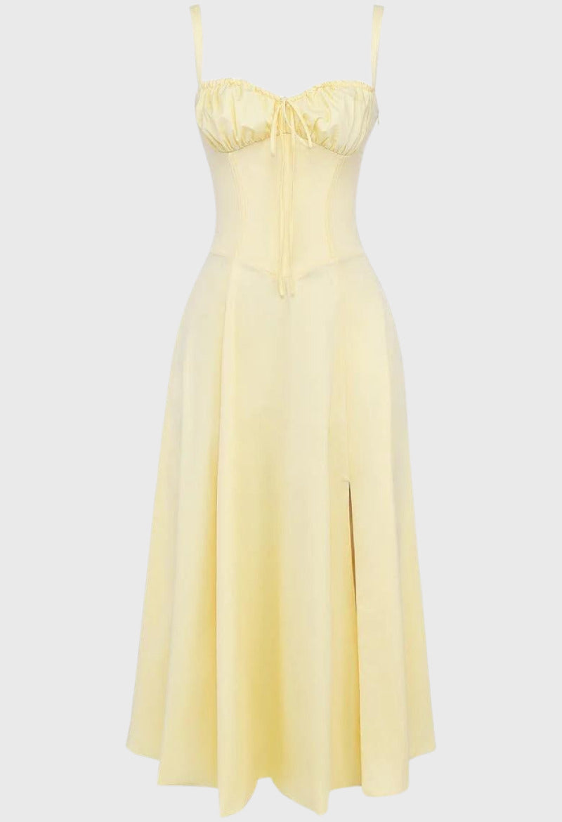 Robe d'Été à Fleurs Nathalie - Jaune, Confort et Élégance leak