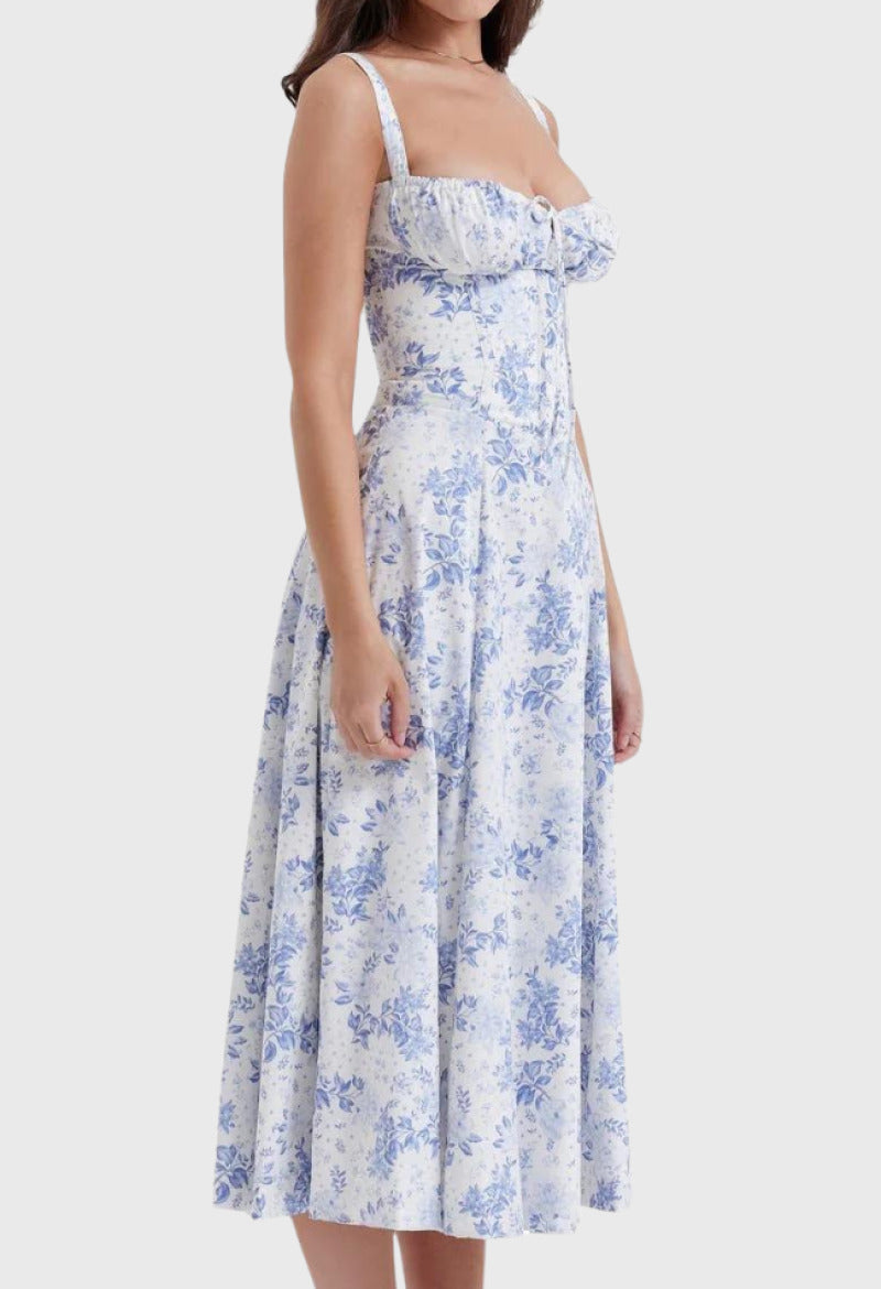 Robe d'Été à Fleurs Nathalie - Élégance et Confort pour Occasions Spéciales t