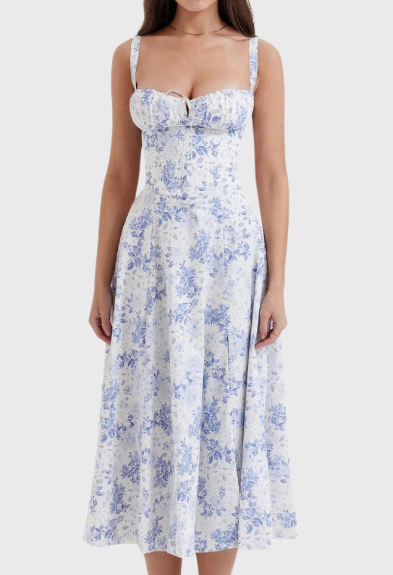 Robe d'Été à Fleurs Nathalie - Élégance et Confort pour Occasions Spéciales t