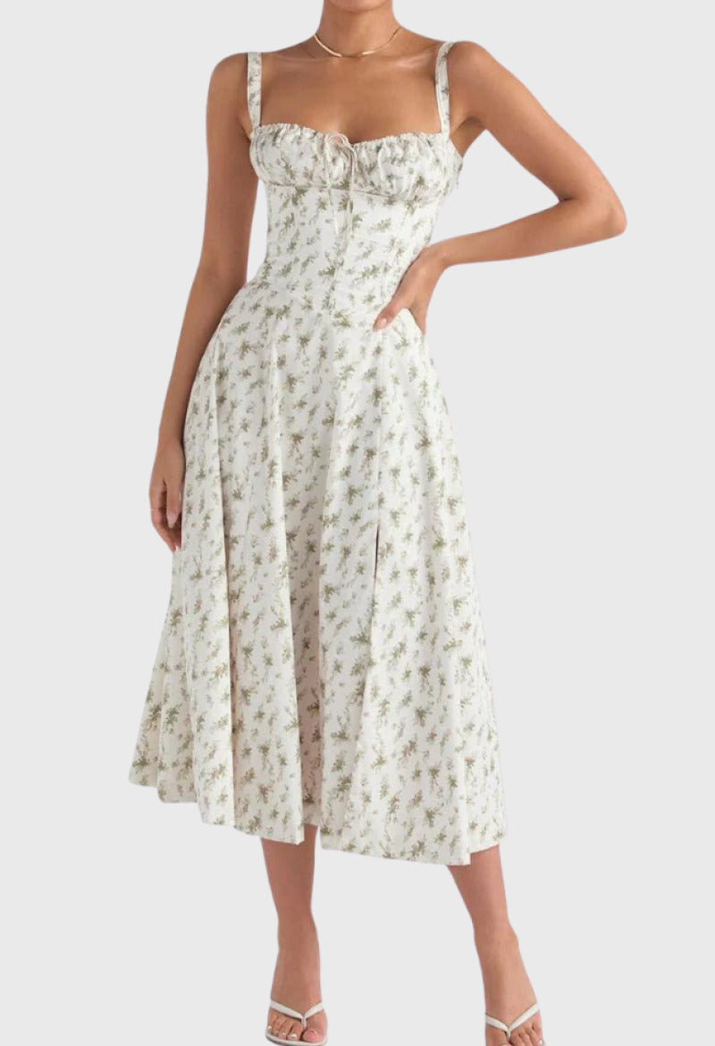 Robe d'Été à Fleurs Nathalie - Élégance et Confort pour Occasions Spéciales t
