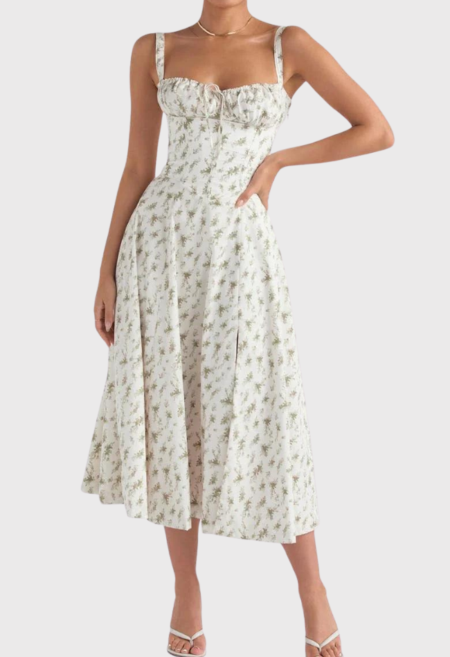Robe d'Été à Fleurs Nathalie - Élégance et Confort pour Occasions Spéciales t