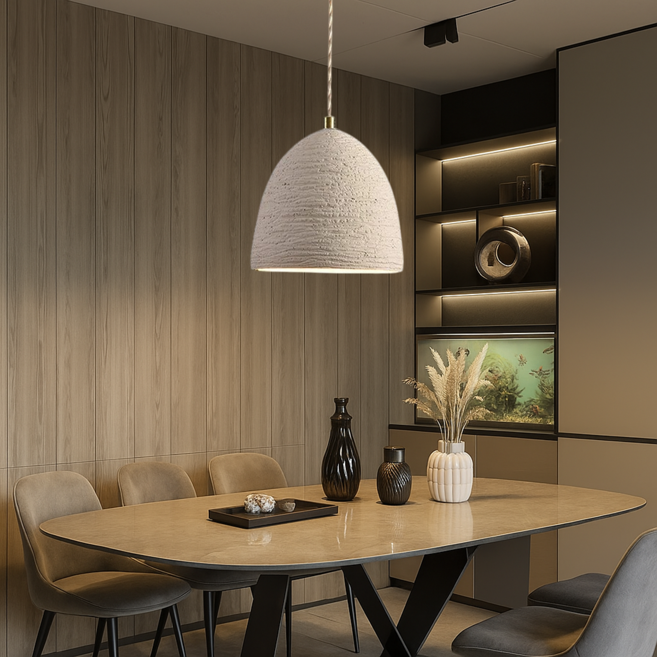 Pendant lamp in cement