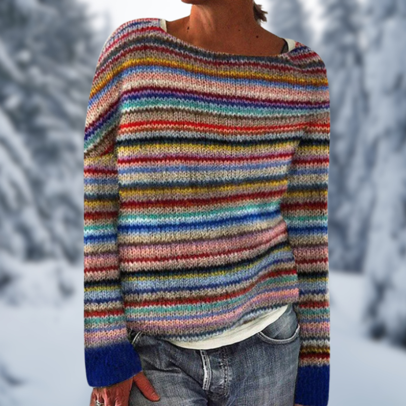 Pull multicolore élégant en taille S - Mode Hivernale et Polyester de Qualité