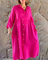 Noemi - Robe ample avec chemise en coton et lin