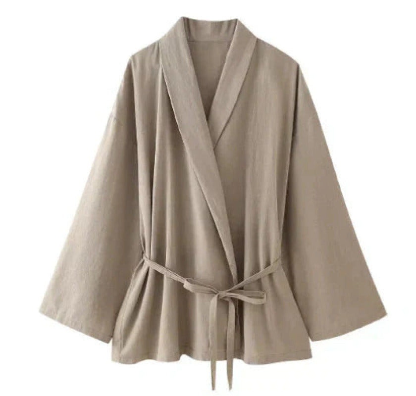 Ensemble Kimono Pièces Norma en Kaki - Tenue de Soirée Chic et Féminine trave