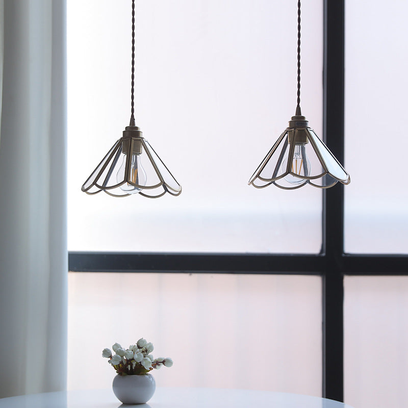 Lampe pendante en verre vintage