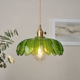 Pendentif fleur en verre